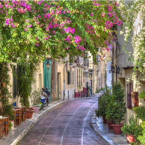 De historische wijk Plaka, Athene