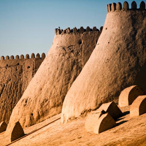 De stadsmuren van Khiva